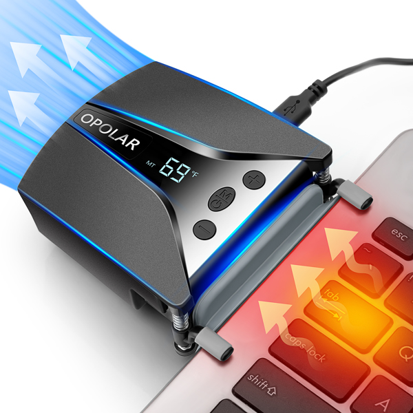 Auto-Temp Detection Laptop Fan Cooler | Temperature Display System