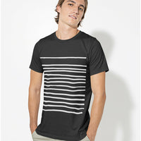 Thumbnail for Mens T-Shirt with Lines in Black