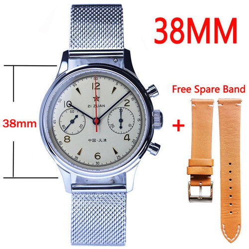 40mm China Aviation Chronograph Seagull Movement 1963 Mechanical Watch