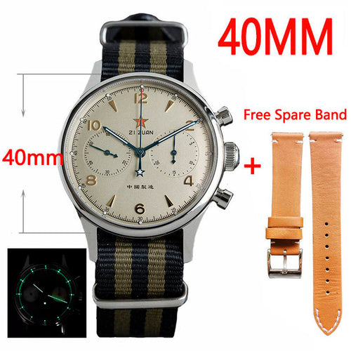40mm China Aviation Chronograph Seagull Movement 1963 Mechanical Watch