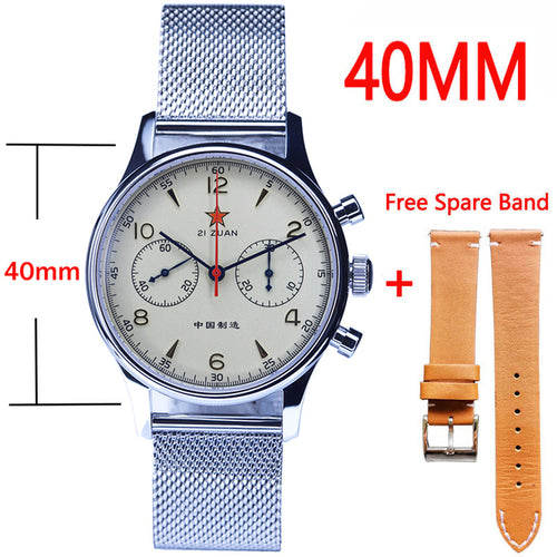 40mm China Aviation Chronograph Seagull Movement 1963 Mechanical Watch