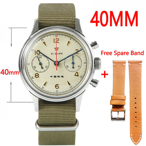 40mm China Aviation Chronograph Seagull Movement 1963 Mechanical Watch