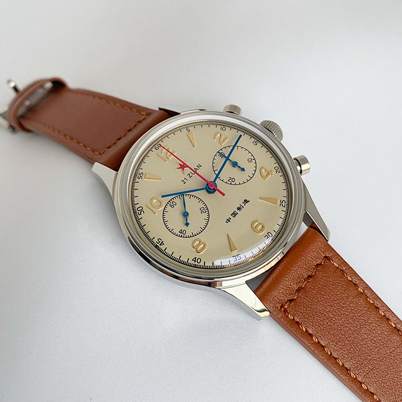 40mm China Aviation Chronograph Seagull Movement 1963 Mechanical Watch