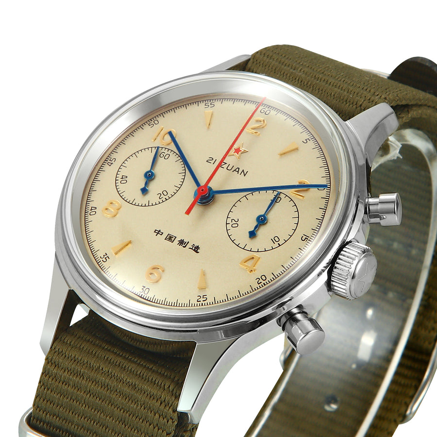 40mm China Aviation Chronograph Seagull Movement 1963 Mechanical Watch