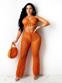 Thumbnail for Women Halter back Knitted Set Two Pieces Set