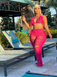 Thumbnail for Women Halter back Knitted Set Two Pieces Set