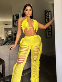 Thumbnail for Women Halter back Knitted Set Two Pieces Set