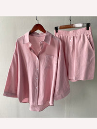 Thumbnail for Two Piece Set Women Cotton Shorts Sets