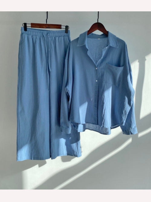 Two Piece Set Women Cotton Shorts Sets