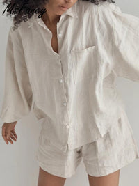 Thumbnail for Two Piece Set Women Cotton Shorts Sets