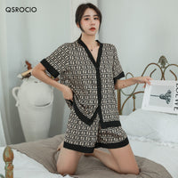 Thumbnail for Luxury Fashion Cross Letters Print Short