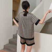 Thumbnail for Luxury Fashion Cross Letters Print Short