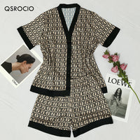 Thumbnail for Luxury Fashion Cross Letters Print Short