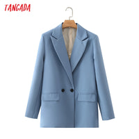 Thumbnail for Women Khaki Blazer Coat Vintage Notched Collar