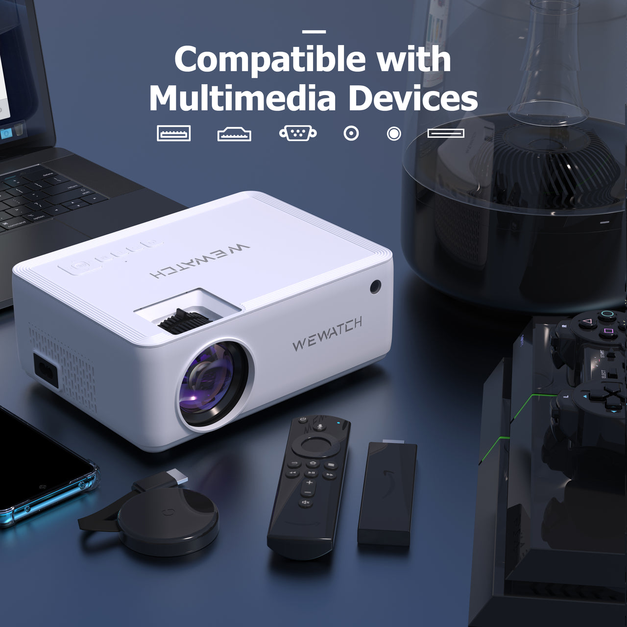 Wewatch V10 5500lumens Led Portable Projector Native 1024*720 Hd 1080p