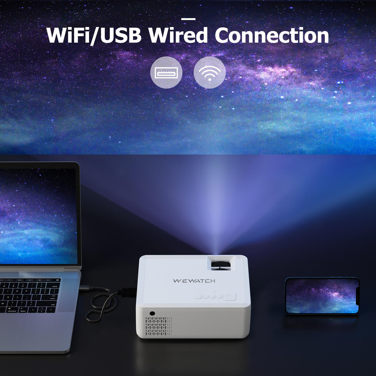 Wewatch V10 5500lumens Led Portable Projector Native 1024*720 Hd 1080p