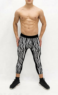 Thumbnail for Zebra Print Men's Pocket Tights