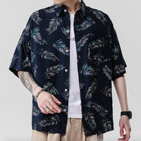 Thumbnail for Mens Loose Fit Summer Floral Hawaiian Shirt