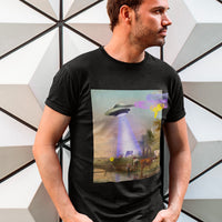 Thumbnail for UFO Abducting Cow Jersey Short Sleeve Tee