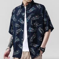 Thumbnail for Mens Loose Fit Summer Floral Hawaiian Shirt