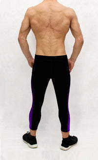 Thumbnail for Black Purple Men's Pocket Tights