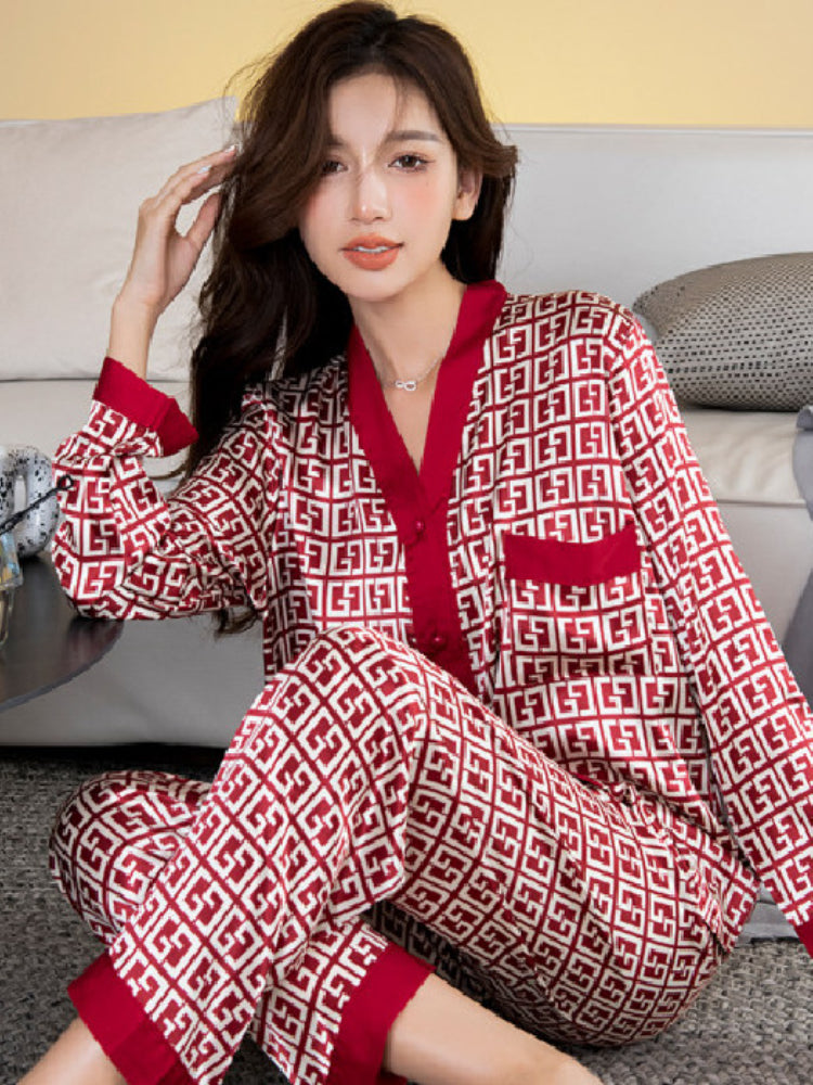 Plus size set woman 2 pieces pijamas sleepwear