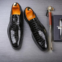 Thumbnail for New Men Dress Shoes Shadow Patent Leather Luxury Fashion Groom Wedding Shoes Men Luxury italian style Oxford Shoes Big Size 48