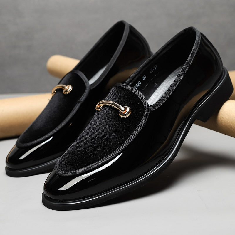 New Men Dress Shoes Shadow Patent Leather Luxury Fashion Groom Wedding Shoes Men Luxury italian style Oxford Shoes Big Size 48