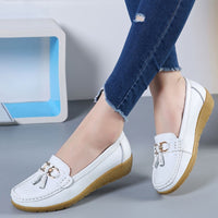 Thumbnail for Women Flats Ballet Shoes Cut Out Leather Breathable Moccasins Women Boat Shoes Ballerina Ladies Casual Shoes
