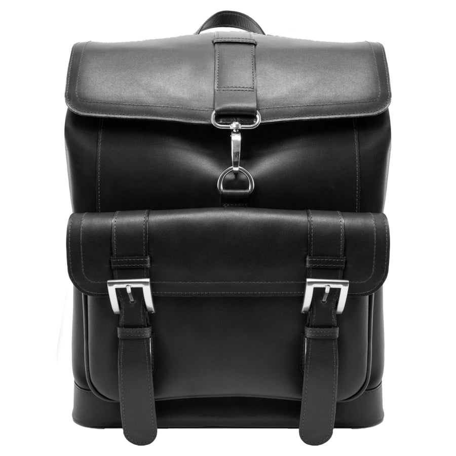 Hagen Leather Laptop Backpack | Black Bag