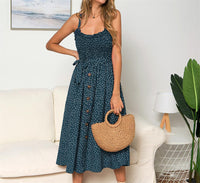 Thumbnail for Sexy Backless Polka Dot Summer Dress