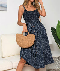 Thumbnail for Sexy Backless Polka Dot Summer Dress