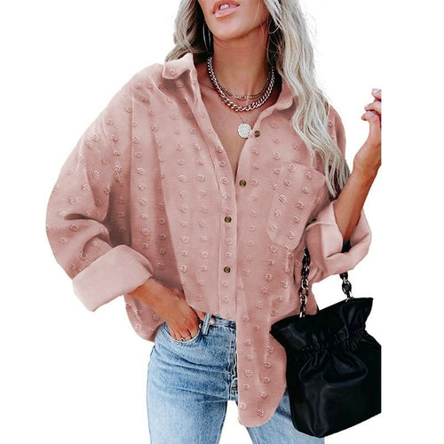 Womens Corduroy Button Down Shirts Boyfriend Long Sleeve Oversized