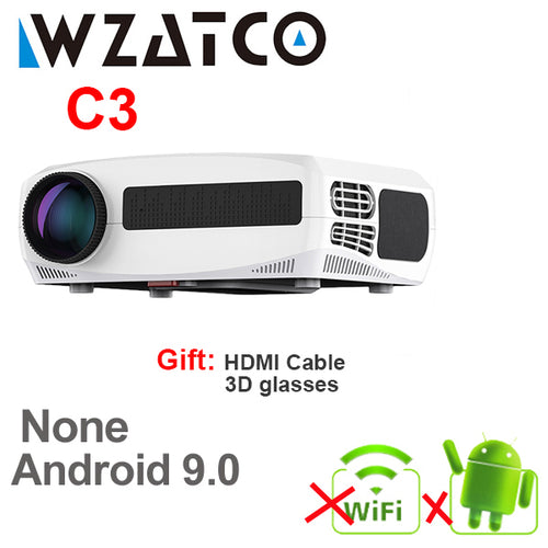 WZATCO C3 LED Projector Android 10.0 WIFI Full HD 1080P
