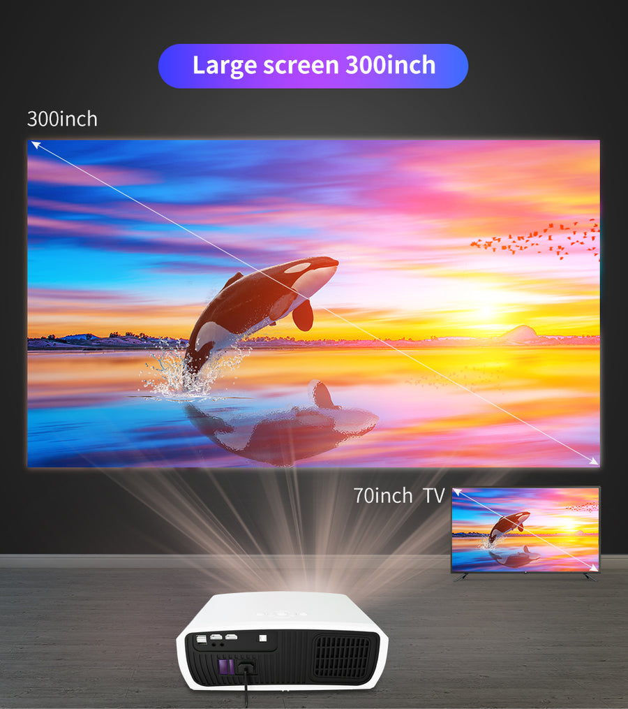 WZATCO C3 LED Projector Android 10.0 WIFI Full HD 1080P