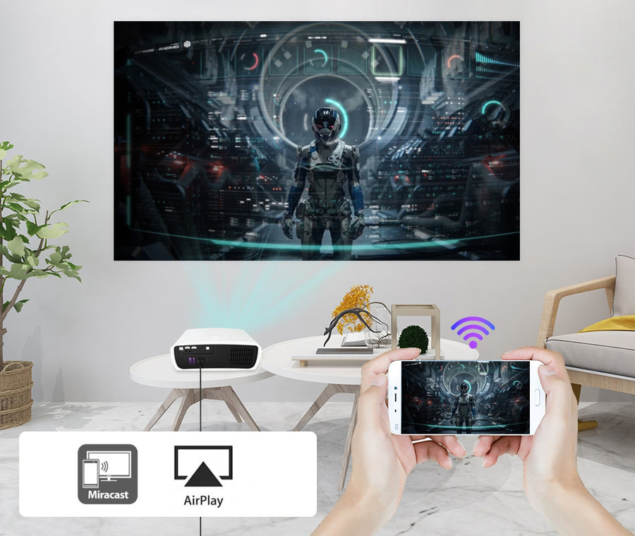 WZATCO C3 LED Projector Android 10.0 WIFI Full HD 1080P