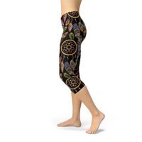 Thumbnail for Womens Dreamcatcher Capri Leggings