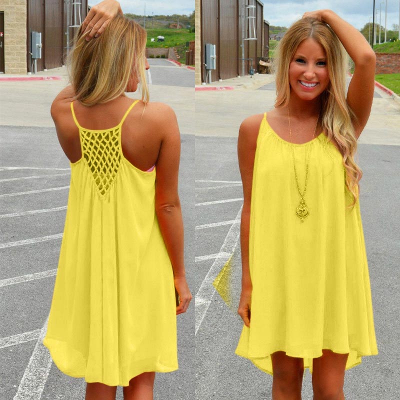 Female summer dress woman sundress 2021 breathable chiffon fluorescence clothing women beach dresses vestido